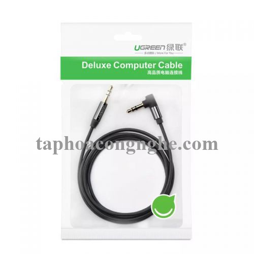 Ugreen 30550 3M màu Đen Cáp âm thanh 2 đầu 3.5mm dương đầu vuông góc mạ vàng AV139 30030550